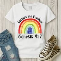 Jesus Lover Christian Reclaim The Rainbow Women's T-Shirt thumb 3
