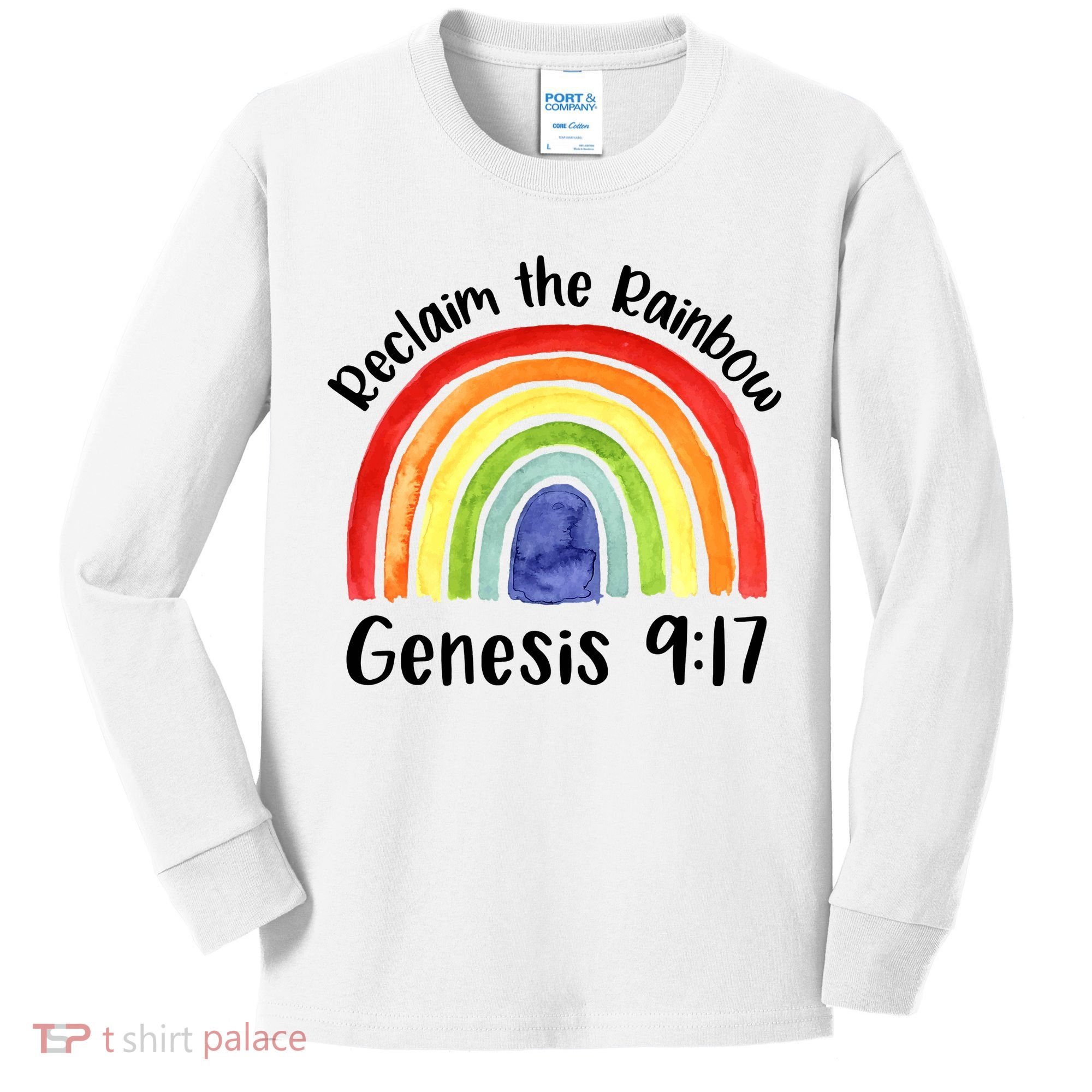 Jesus Lover Christian Reclaim The Rainbow Kids Long Sleeve Shirt