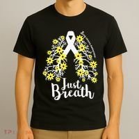 JustBreathe Lung Cancer Awareness Support Ribbon Costume T-Shirt thumb 3
