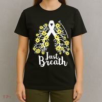 JustBreathe Lung Cancer Awareness Support Ribbon Costume T-Shirt thumb 4