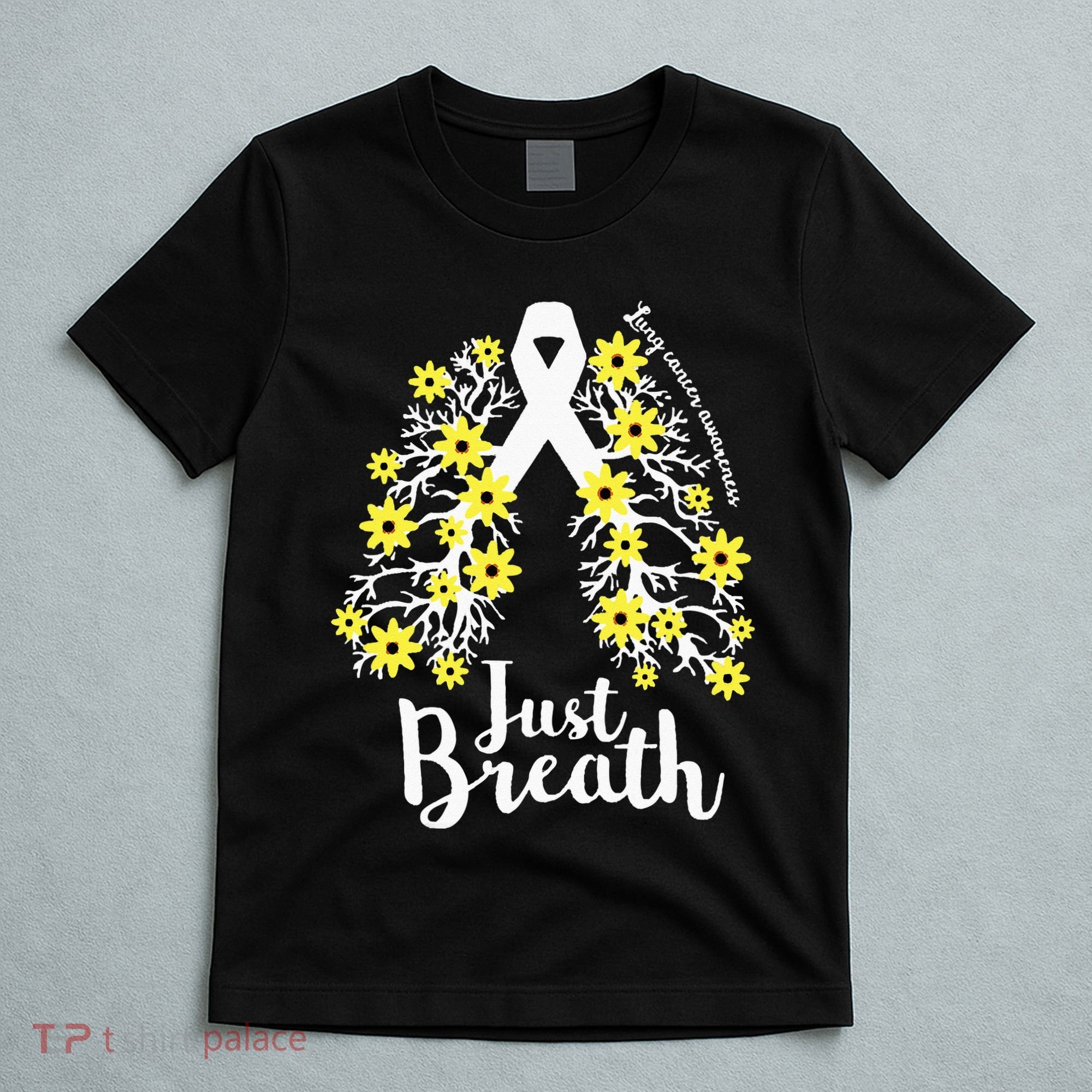 JustBreathe Lung Cancer Awareness Support Ribbon Costume T-Shirt