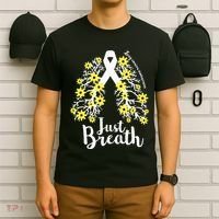 JustBreathe Lung Cancer Awareness Support Ribbon Costume T-Shirt thumb 6