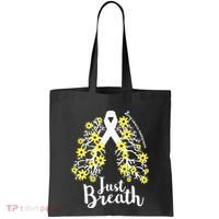 JustBreathe Lung Cancer Awareness Support Ribbon Costume Tote Bag thumb 0