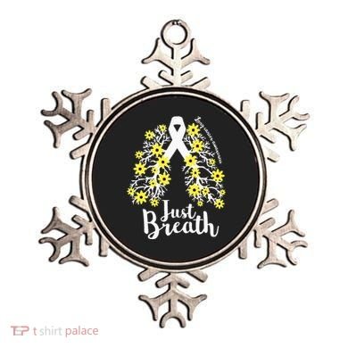 JustBreathe Lung Cancer Awareness Support Ribbon Costume Ornament