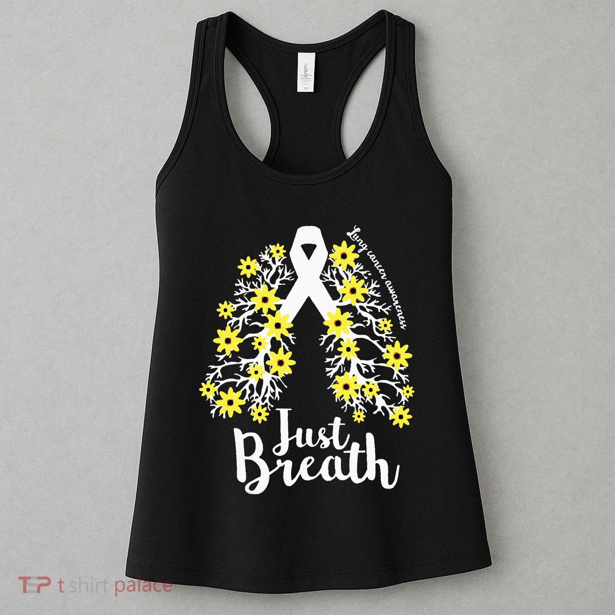 JustBreathe Lung Cancer Awareness Support Ribbon Costume Women's Tank Top