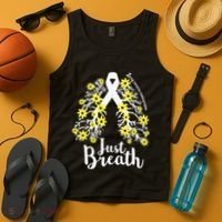 JustBreathe Lung Cancer Awareness Support Ribbon Costume Tank Top thumb 4