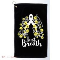 JustBreathe Lung Cancer Awareness Support Ribbon Costume Golf Towel thumb 0