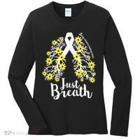 JustBreathe Lung Cancer Awareness Support Ribbon Costume Women's Long Sleeve Shirt thumb 0