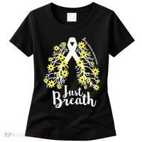 JustBreathe Lung Cancer Awareness Support Ribbon Costume Women's T-Shirt thumb 0