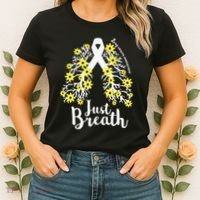 JustBreathe Lung Cancer Awareness Support Ribbon Costume Women's T-Shirt thumb 2