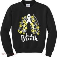 JustBreathe Lung Cancer Awareness Support Ribbon Costume Kids Sweatshirt thumb 0