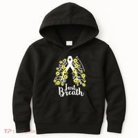 JustBreathe Lung Cancer Awareness Support Ribbon Costume Kids Hoodie thumb 0