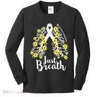 JustBreathe Lung Cancer Awareness Support Ribbon Costume Kids Long Sleeve Shirt thumb 0