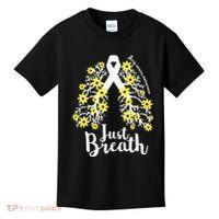 JustBreathe Lung Cancer Awareness Support Ribbon Costume Kids T-Shirt thumb 0