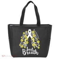 JustBreathe Lung Cancer Awareness Support Ribbon Costume Tote Bag thumb 0