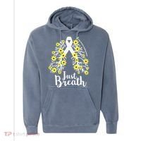 JustBreathe Lung Cancer Awareness Support Ribbon Costume Comfort Colors Garment-Dyed Hooded Sweatshirt thumb 0