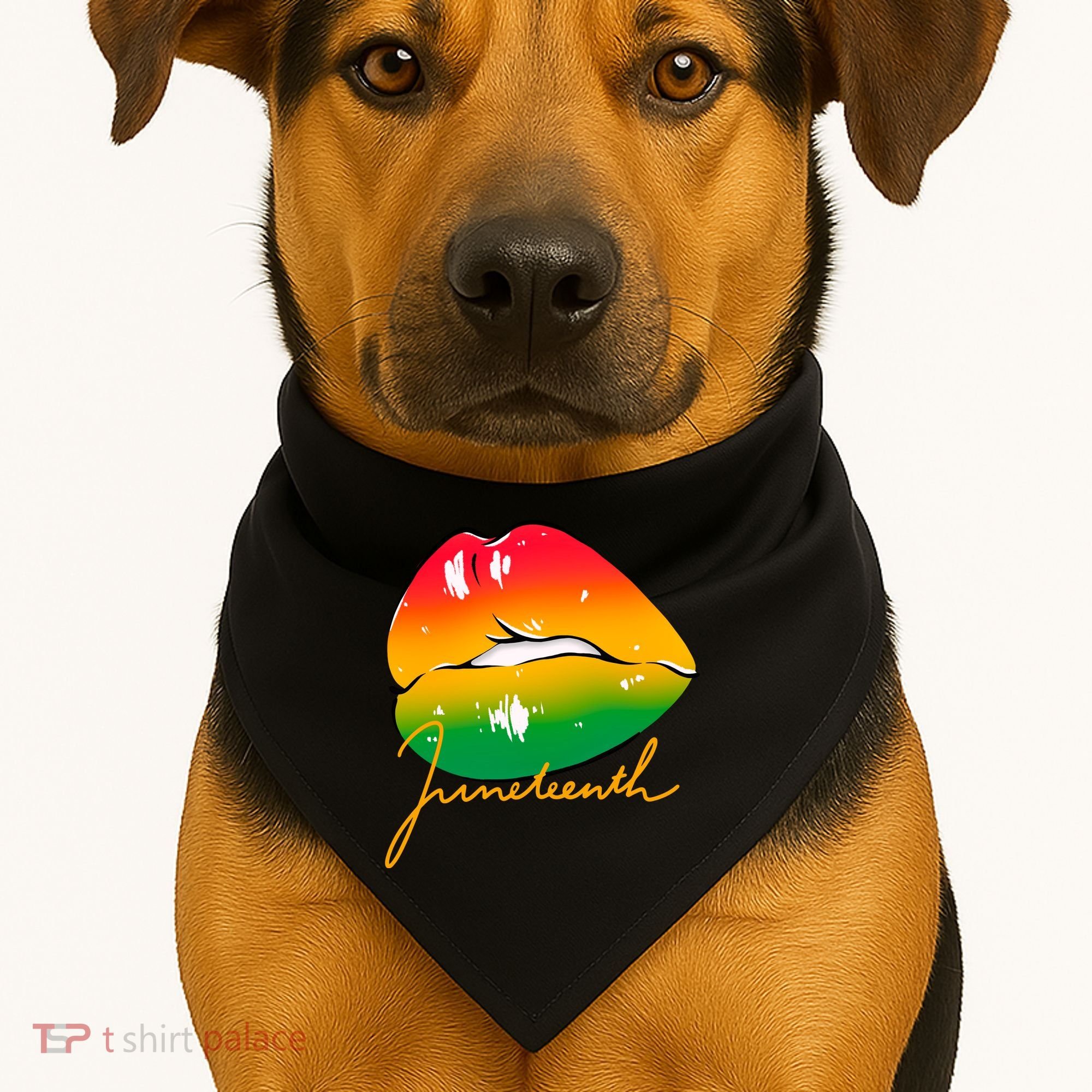 Juneteenth Lips Celebration USA-Made Doggie Bandana