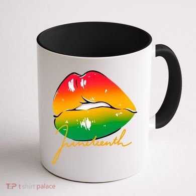 Juneteenth Lips Celebration Coffee Mug back