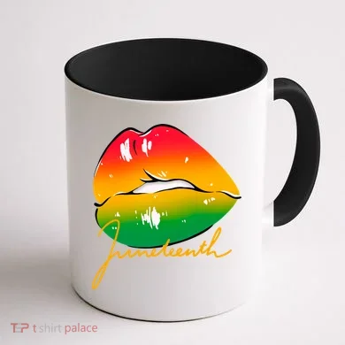 Juneteenth Lips Celebration Coffee Mug back