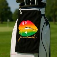 Juneteenth Lips Celebration Golf Towel thumb 2