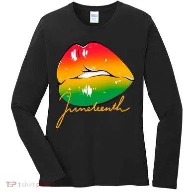 Juneteenth Lips Celebration Women's Long Sleeve Shirt