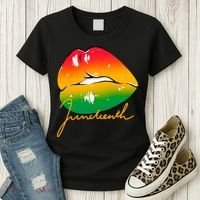 Juneteenth Lips Celebration Women's T-Shirt thumb 3