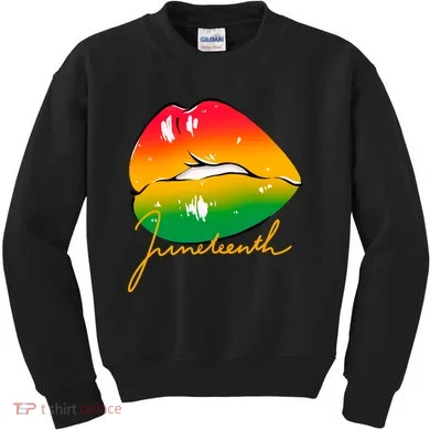 Juneteenth Lips Celebration Kids Sweatshirt