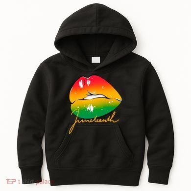 Juneteenth Lips Celebration Kids Hoodie
