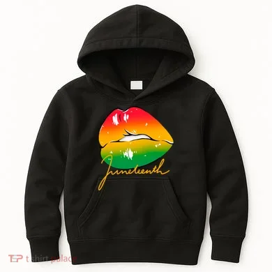 Juneteenth Lips Celebration Kids Hoodie