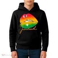 Juneteenth Lips Celebration Kids Hoodie thumb 4