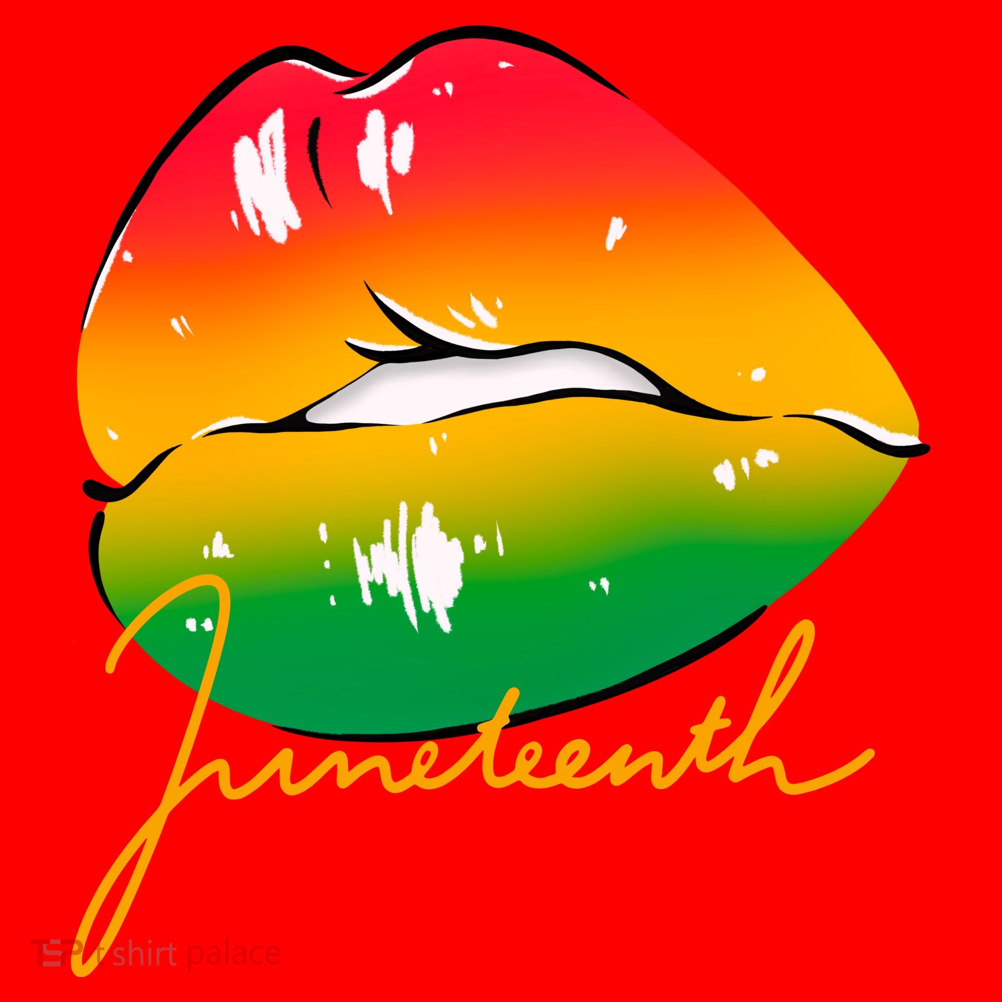 Juneteenth Lips Celebration Santa Hat