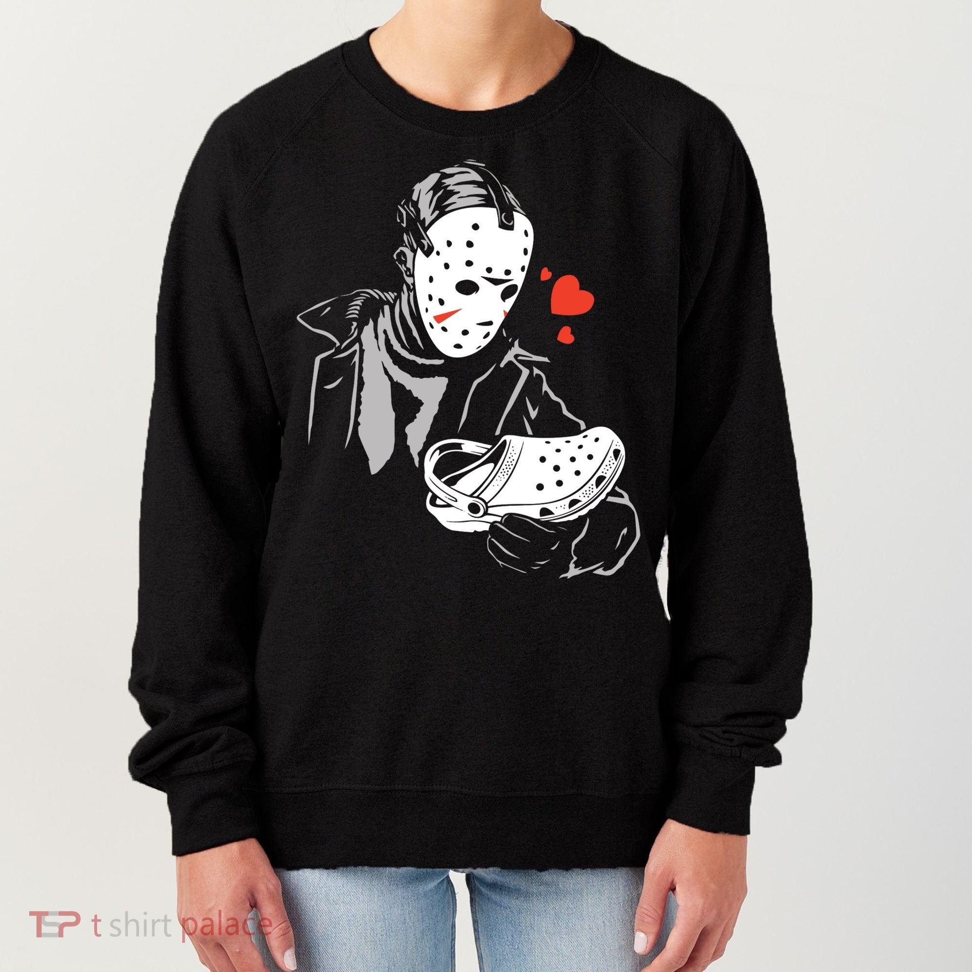 JASON LOVES CROCS FUNNY HALLOWEEN LOVES Women's Sweatshirt