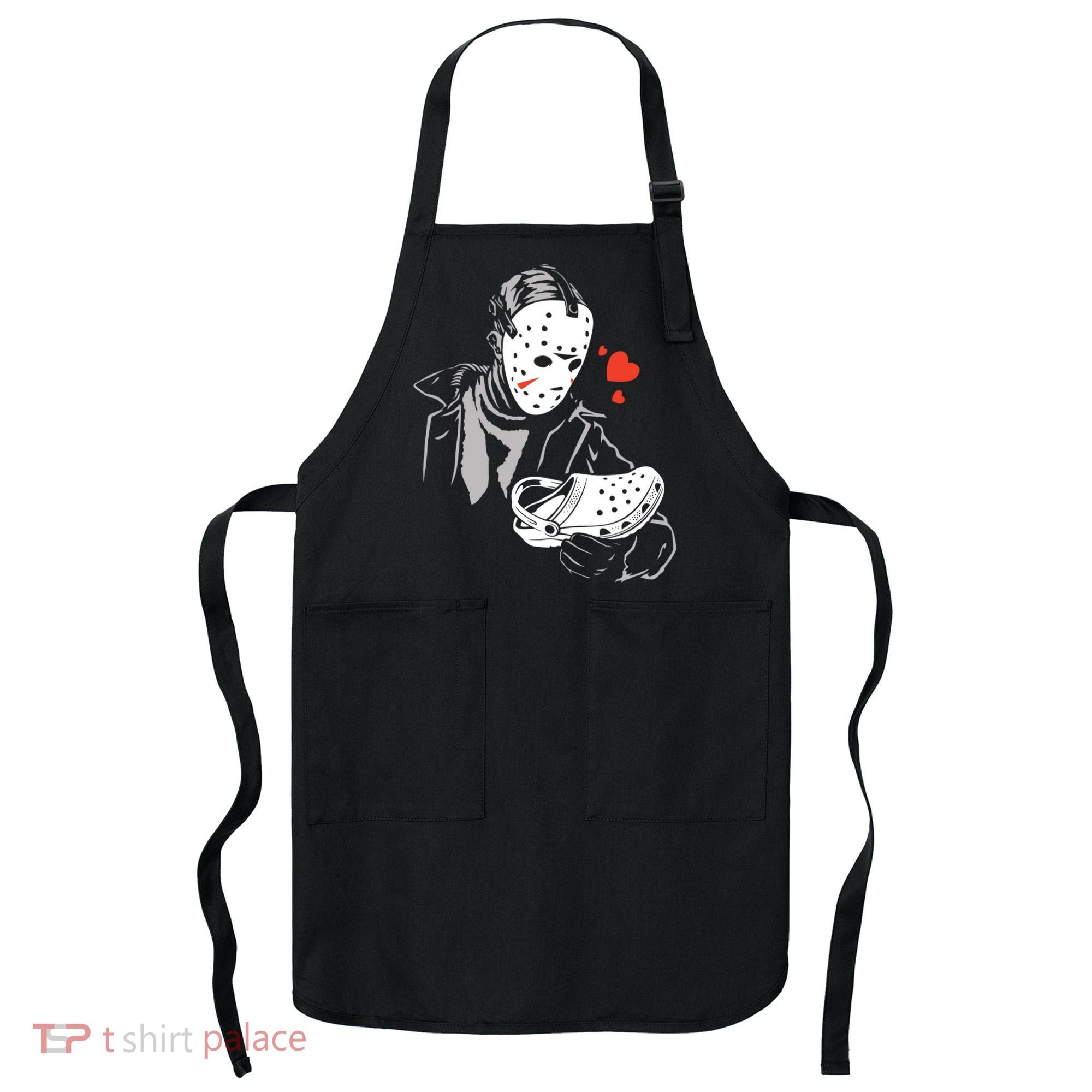 JASON LOVES CROCS FUNNY HALLOWEEN LOVES Apron