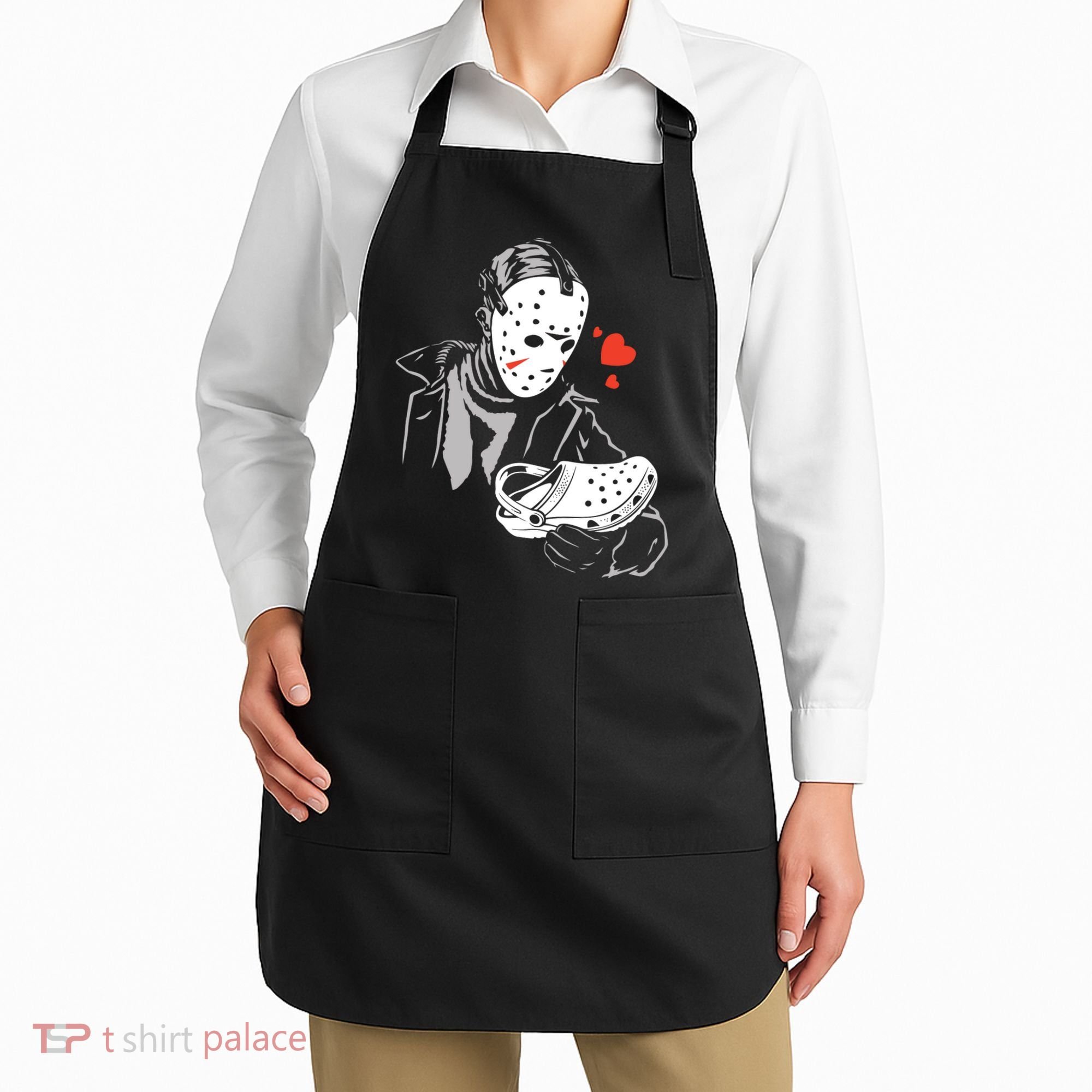 JASON LOVES CROCS FUNNY HALLOWEEN LOVES Apron