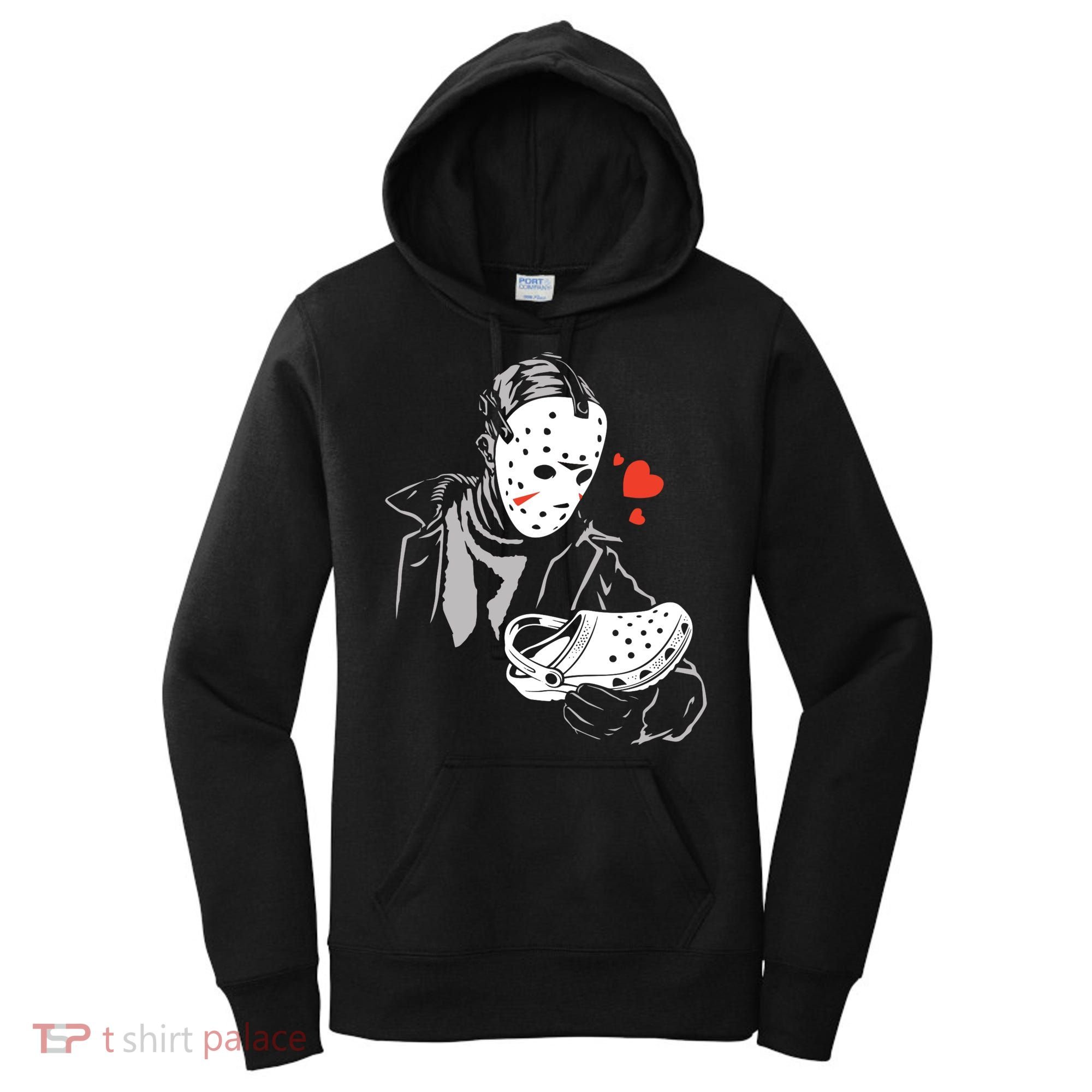 JASON LOVES CROCS FUNNY HALLOWEEN LOVES Women's Hoodie