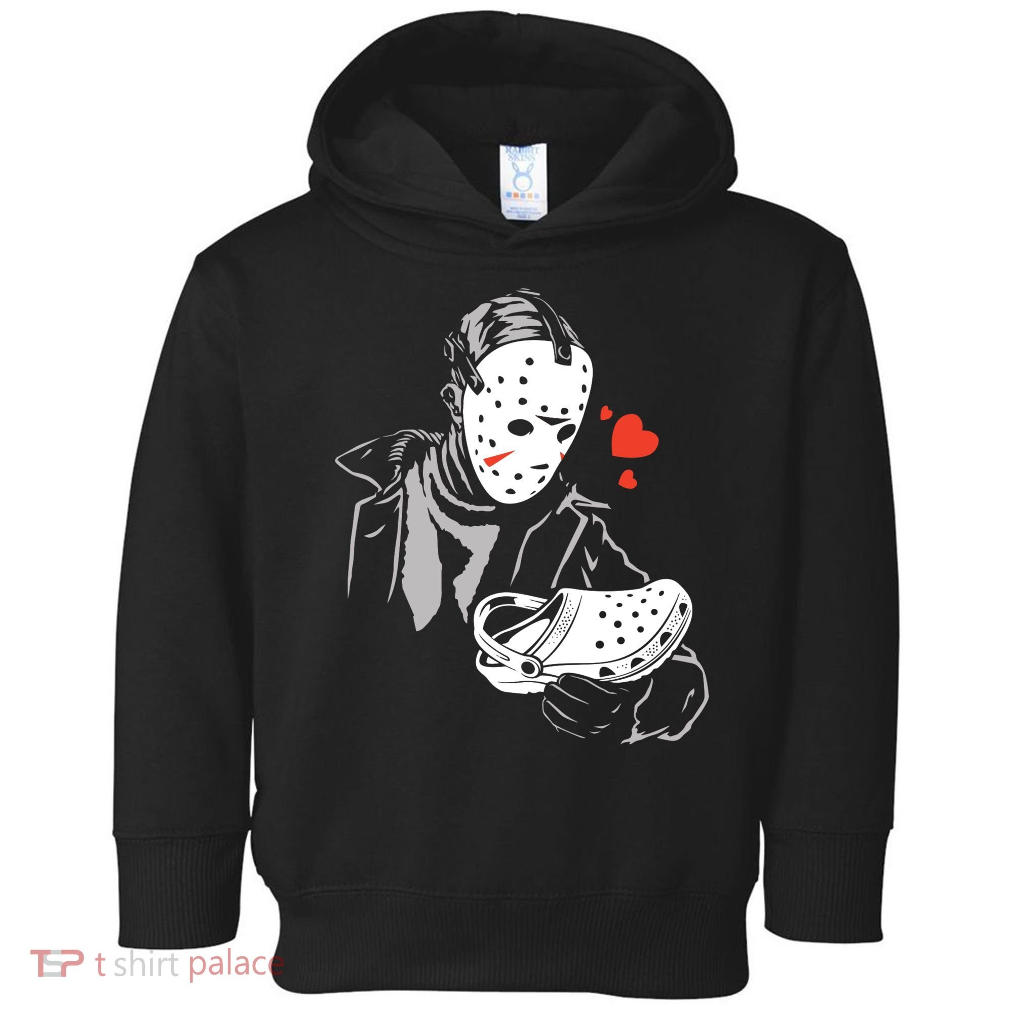 JASON LOVES CROCS FUNNY HALLOWEEN LOVES Toddler Hoodie