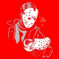 JASON LOVES CROCS FUNNY HALLOWEEN LOVES Santa Hat thumb 1