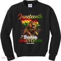 Juneteenth Lion Freedom Kids Sweatshirt thumb 0