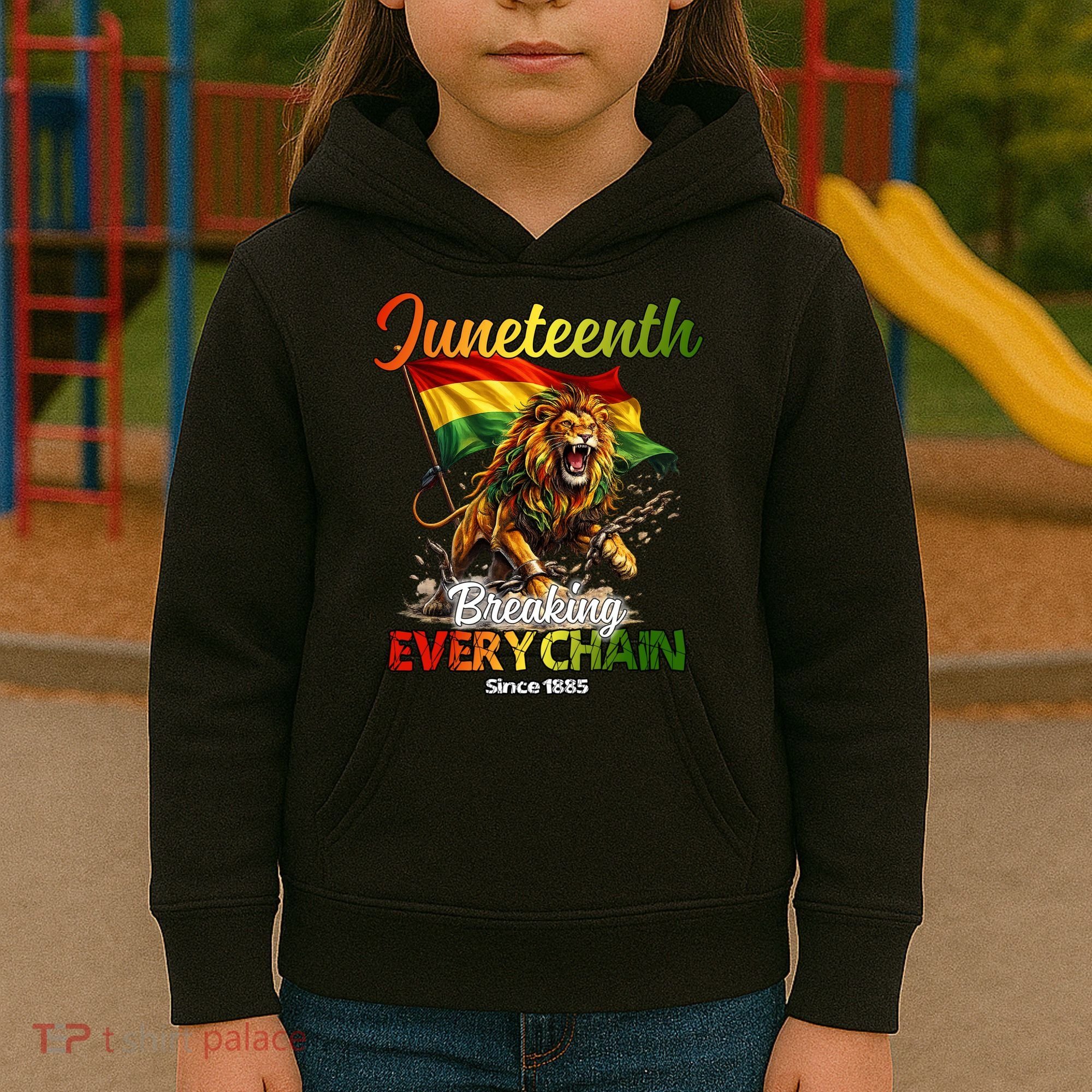 Juneteenth Lion Freedom Kids Hoodie