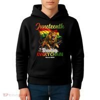 Juneteenth Lion Freedom Kids Hoodie thumb 4