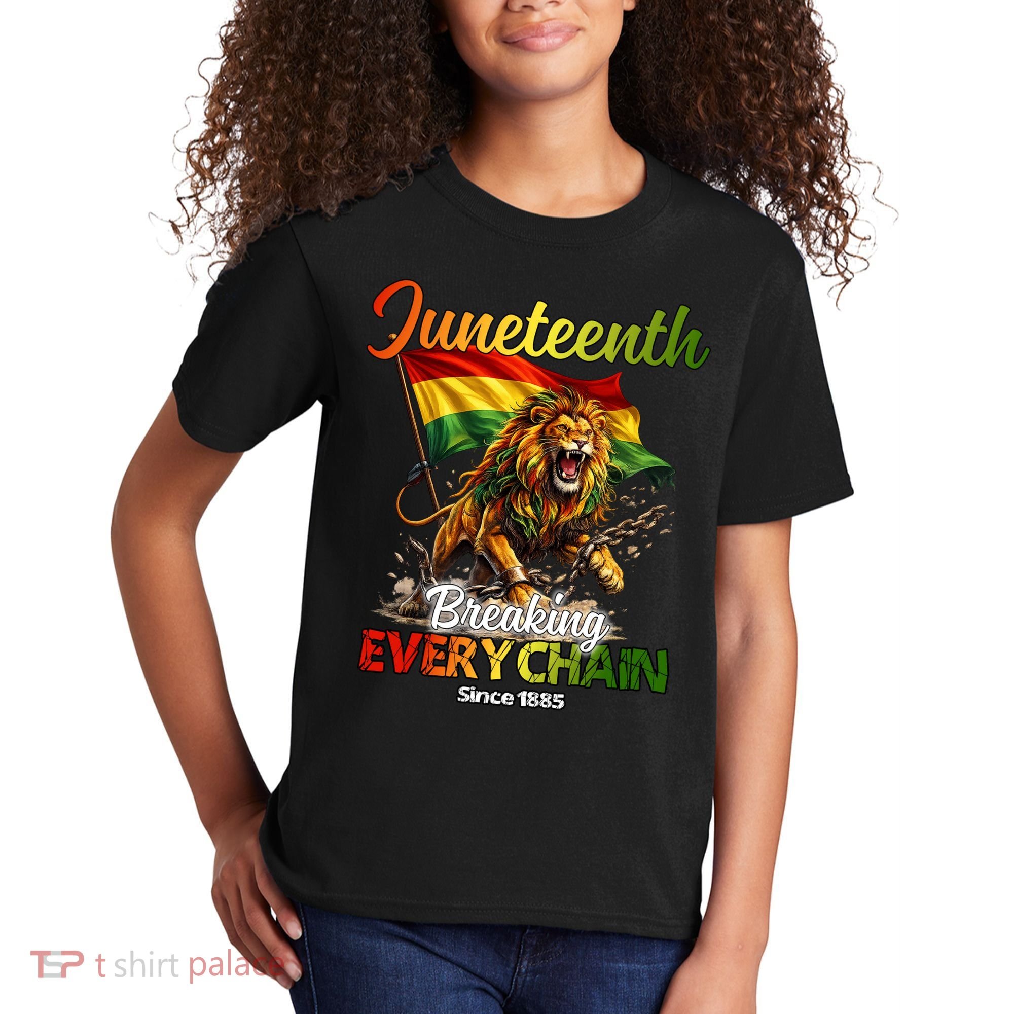 Juneteenth Lion Freedom Kids T-Shirt