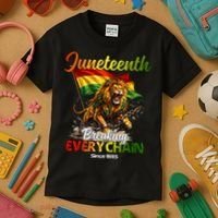 Juneteenth Lion Freedom Kids T-Shirt thumb 3