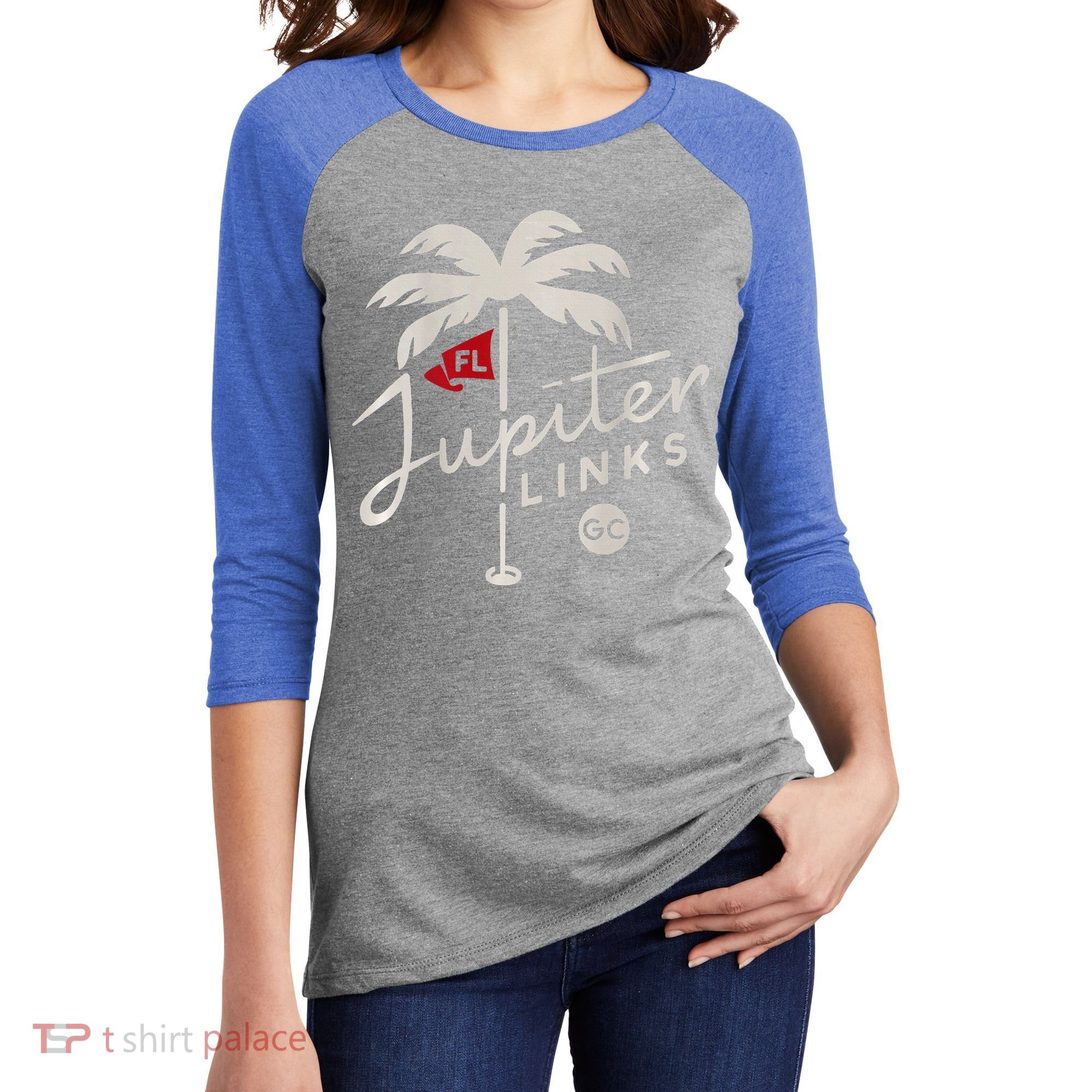Jupiter Links Golf Club Women's Tri-Blend 3/4-Sleeve Raglan Shirt