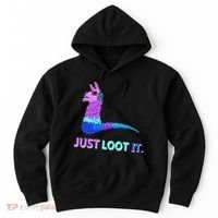 Just Loot It Llama Outfit For Teen Gamers Hoodie thumb 0
