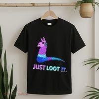 Just Loot It Llama Outfit For Teen Gamers T-Shirt thumb 2