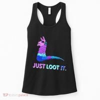 Just Loot It Llama Outfit For Teen Gamers Women's Tank Top thumb 0