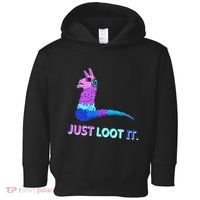 Just Loot It Llama Outfit For Teen Gamers Toddler Hoodie thumb 0