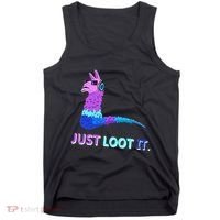 Just Loot It Llama Outfit For Teen Gamers Tank Top thumb 0