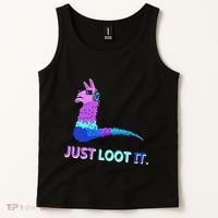 Just Loot It Llama Outfit For Teen Gamers Tank Top thumb 2