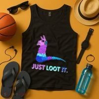 Just Loot It Llama Outfit For Teen Gamers Tank Top thumb 4